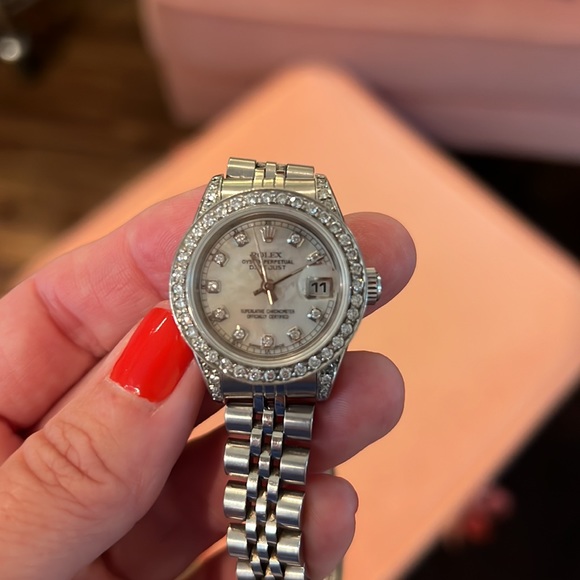 SOLD Rolex Ladies 1.8 Carat Diamond Datejust Watch with Box & Appraisal - Picture 8 of 15